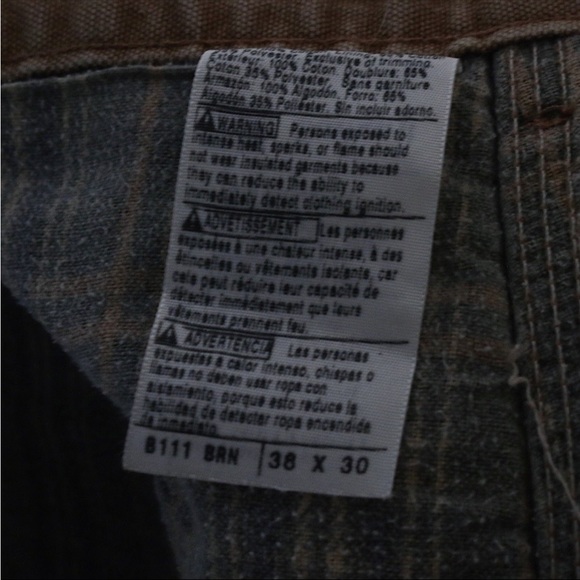 vintage carharrt flannel lined carpenter pants - Picture 4 of 4